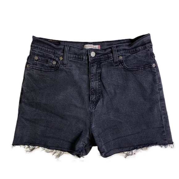 levis black jean shorts